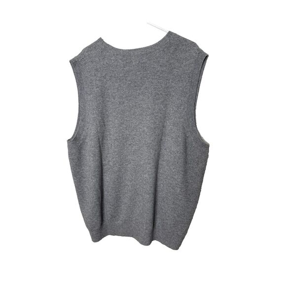 LL Bean 100% Cashmere Sweater Vest Mens Sz XXL 2XL Gray Super Soft V Neck - Picture 2 of 6